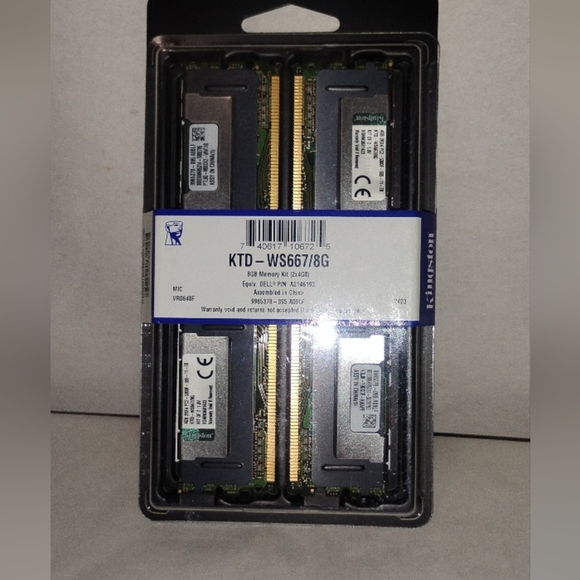BRAND NEW KINGSTON KTD-WS667/8G 8GB 2X4GB ECC SERVER MEMORY - Picture 3 of 5